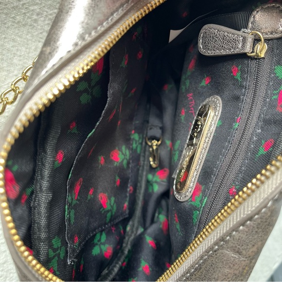 Betsey Johnson Love Embellished Metallic Crossbody Bag - Picture 6 of 6